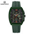 NAVIFORCE NF6101 Silicone Strap Casual Fashion Outdoor Sports Luminous Chronograph Dial Quartz Watch For Men - Black & Green